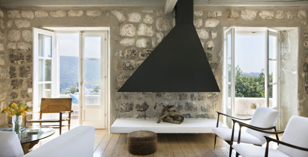 croatia croatian villa stone interior walls living room cococozy